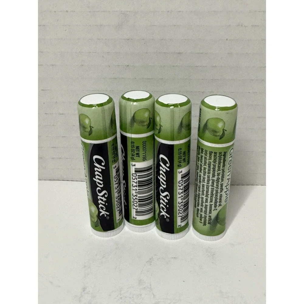 4 New Sealed Chapstick Lip Balm Green Apple 0.15 ounces